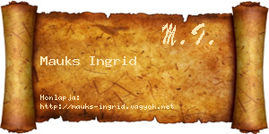 Mauks Ingrid névjegykártya